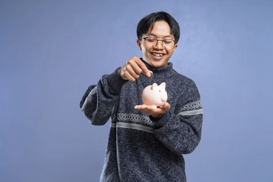 Ilustrasi orang menabung koin ke celengan untuk investasi